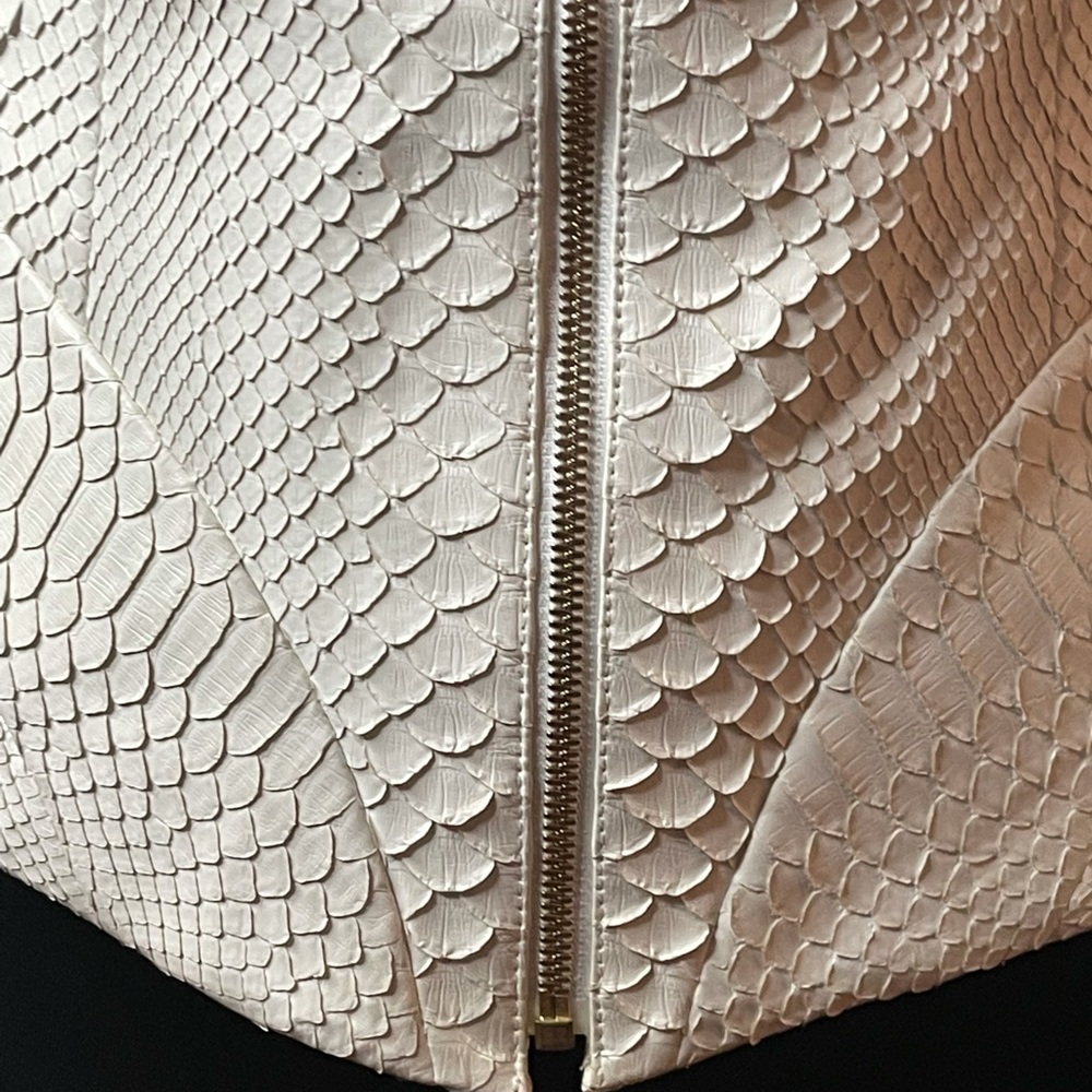 Pinto 100 % Python Cream Jacket Size Small - image 7